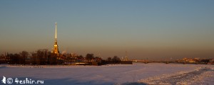 панорама Невы зимой